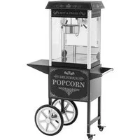 Royal Catering Popcornmaschine 5 kg/h Popcornmaker mit Wagen Retro-Design 195/235°C schwarz Gastro