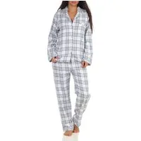 Normann Pyjama Damen langarm Flanell Schlafanzug kariert - 202 15 602