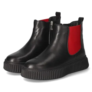 Andrea Conti Chelsea Boots  Schwarz - Gr. 36 -  Leder und Textil
