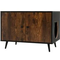 COSTWAY Tierhaus Katzenschrank, Katzenhaus, 2 in 1 Beistelltisch