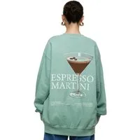 Worldclassca Sweatshirt Worldclassca Oversized Sweatshirt ESPRESSO Print Langarm Pullover Print ESPRESSO MARTINI
