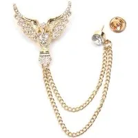 Firetti Brosche Schmuck Geschenk Ansteckschmuck Gliederkette Flügel glitzernd, mit Glasstein