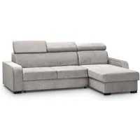 Beautysofa Ecksofa FOX II mit Schlaffunktion, Bettkasten, verstellbare Kopfstützen, L-Form Sofa mit universeller Ottomane