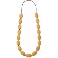 COLLEZIONE ALESSANDRO Lange Kette Charu, flache Holzperlen