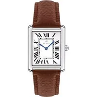 S&T Design Quarzuhr Vintage Paar Uhren Armbanduhr Damen Herren Rechteckige Uhr, (inkl. Geschenkbox, HOMME / FEMME), Elegant Römische Zahlen Minimalistisch