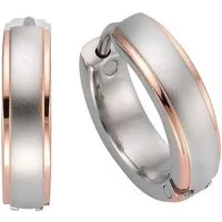 Firetti Paar Creolen Schmuck Geschenk Basic in Bicolor-Optik, Ø ca. 15,0 mm