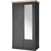 OTTO home Kleiderschrank WESTMINSTER Wäscheschrank in 2 Farben, Landhausschrank Metallgriffe Drehtürenschrank mit Spiegel, Schlafzimmerschrank, 109 cm breit