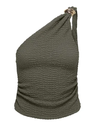 ONLY - ONLERIKKA ASSYMETRIC CRINKLE TOP PNT Smokey Olive - Gr. - M