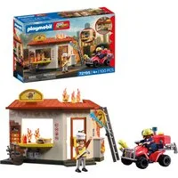 Playmobil® Feuerwehr-Quad mit Burger-Bude (72195), City Action Konstruktions-Spielset