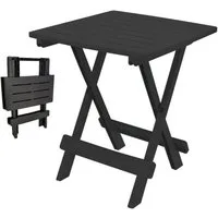 Progarden Beistelltisch Campingtisch Kunststoff Klapptisch Klein 50x45x43cm Schwarz (Stück, 1-St., Packung), UV-Beständig, Robust, Wetterfest, Made in Italy, Hochwertig