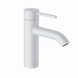 Kludi BOZZ Waschtischarmatur 100mm mit Push Open Ablaufventil mattweiß, 382885376 382885376