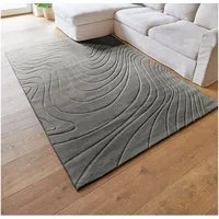 Andiamo Teppich Dale, rechteckig, Höhe: 10 mm, Uni Farben, Hoch-Tief-Struktur, Carving-Effekt, Wohnzimmer