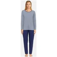 GÖTZBURG Pyjama Alexandria (2 tlg) Langarm, Rundhalsausschnitt, lange Hose, Baumwolle, bequem