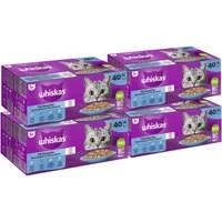 Whiskas WHISKAS® Katzenfutter Nassfutter Fisch Auswahl in Gelee 4 x 40 x 85g, Nassfutter für: Katze