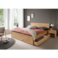 Main Möbel Massivholzbett Doppelbett mit Bettkästen 180x200cm 'Marleen' Wildeiche massiv