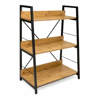 Begryf Standregal, Eiche, Schwarz, Holzwerkstoff, Metall, Vintage, 61x84x35 cm, Wohnzimmer, Regale, Bücherregale