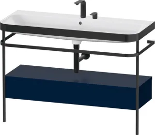 Duravit Happy D.2 Plus c-bonded Set mit Metallkonsole und Schubkasten Nachtblau Seidenmatt 1175x490x HP4744E98980000