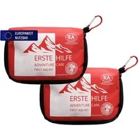 IEA Medical Erste-Hilfe-Set Outdoor 2er Set – Reiseapotheke für Wandern & Camping, 2er Set: kompakte Outdoor-Reiseapotheke mit Karabiner & Zeckenzange