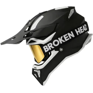 Broken Head Crosshelm BND-Stealth Schwarz + Struggler Magnet Brille