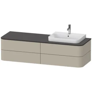 Duravit Happy D.2 Plus Konsolenwaschtischunterbau wandhängend Taupe Seidenmatt 1600x550x408 mm - HP4 HP4973R6060