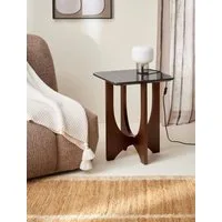 LeGer Home by Lena Gercke Beistelltisch Kirella, mit Marmor-Optik und massivem Eschenholz-Kreuzfuß, Breite 45 cm