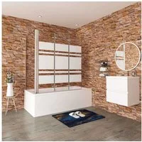 Duschparadies Badewannenfaltwand 140cm 6mm ESG chrom Faltwand Badewannenfaltwand Duschwand, Sicherheitsglas