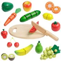 howa Spiellebensmittel Schneideset Obst und Gemüse, (16-tlg., aus Holz), für Kaufladen oder Kinderküche
