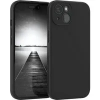 EAZY CASE Handyhülle für Apple iPhone 15 Hülle Silikon 6,1 Zoll, Silikon Schutzhülle mit Kameraschutz kratzfest Back Cover Etui Schwarz