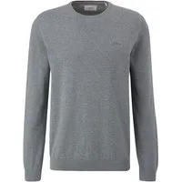 s.Oliver Rundhalspullover Pullover (1-tlg) Rundhals-Ausschnitt, langarm, Logo-Stickerei