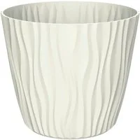 Engelland Blumentopf Pflanztopf mit Drainagesystem (Vorteils-Set, 1 St., robuster PP-Kunststoff), 3D-Wellenoptik, UV-resistent, Drainagesystem, direkte Bepflanzung