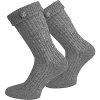 normani Trachtensocken Trachtensocken mit Edelweiß-Pin (1 Paar) Traditionelles Zopfmuster