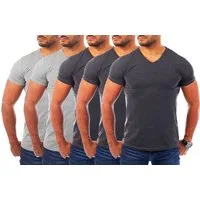 Young & Rich T-Shirt Herren Uni Basic V-neck V-Ausschnitt Unterziehshirt 1700 V-Ausschnitt unifarben kurzarm slim fit