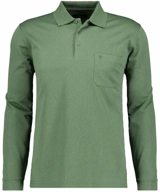 RAGMAN - Poloshirt langarm Tannengrün - Gr. - XXL