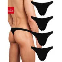 Fabio Farini String Herren Unterhosen - Männer Tangas aus atmungsaktiver Mikrofaser (4-St) im sportlichen Look mit Karo-Muster