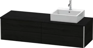 Duravit XSquare Konsolenwaschtischunterbau wandhängend Eiche Schwarz Matt 1600x548x400 mm - XS4914R1 XS4914R1616