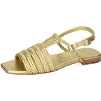 Melvin & Hamilton Sandrine 10 Leder-Sandalen für Damen Sandale Flache Absätze, Echtes Leder, Von Hand geflochten