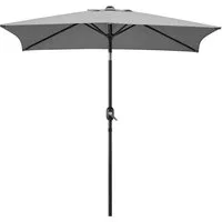 Yaheetech Sonnenschirm Rechteckiger Terrassenschirm, LxB: 196,5x147 cm, Gartenschirm mit Kurbel & Knopfdruck für Flexible Neigungsverstellung
