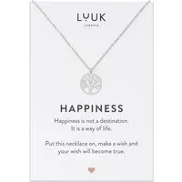 LUUK LIFESTYLE Kette mit Anhänger Lebensbaum, Edelstahlkette in edlem Design mit Lebensbaum Anhänger