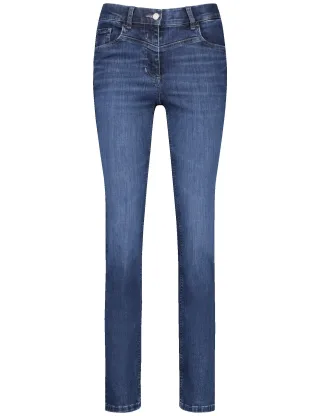 GERRY WEBER Edition - Hose Jeans lang blue denim with use - Gr. - 44S