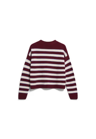 Armedangels - MERINAA STRIPED KNIT SWEATER velvet red-soft blue-oatmilk - Gr. - M