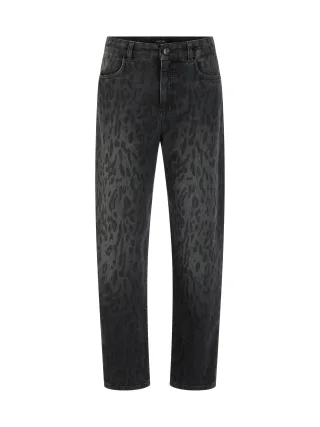 Marc Cain Sports - Jeans RUMA mit Leo-Design grey - Gr. - 38