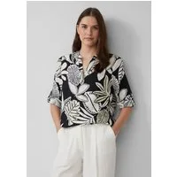 s.Oliver Kurzarmbluse Bluse Bluse aus Leinenmix mit 3/4-Ärmeln