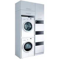 Laundreezy Mehrzweckschrank-Set Laundreezy, 4-tlg. Mehrzweckschrank-Set B/H/T 118/238/68 cm, (4-St), Breite 118 cm, Soft-Close-Funktion, höhenverstellbare Füße