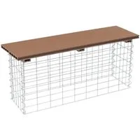 ESTEXO Gabionenzaun Gabionenbank Gabionen Sitzbank WPC 100x30x43cm Gartenbank Draht Bank
