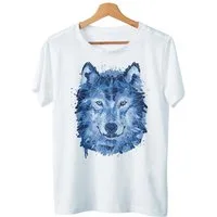 Art & Detail Shirt T-Shirt Wolf Polygon Style Tier Watercolor Design