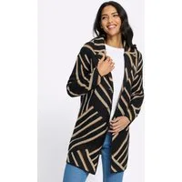 Sieh an! Strickjacke Long-Strickjacke Langarm Jacquard