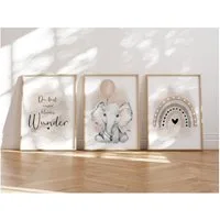 MeinBaby123® Poster Bilder Kinderzimmer, Poster Kinderzimmer Deko, Babyzimmer Deko, Spruch Wandbilder,  Boho,  Tiere