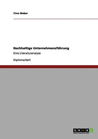 Nachhaltige Unternehmensführung: Eine Literaturanalyse