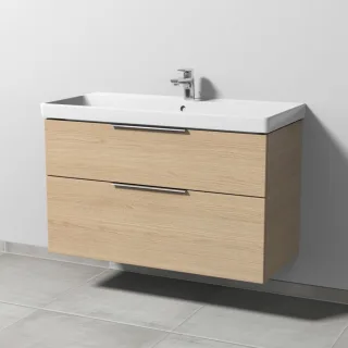 Sanipa 3way Waschtischunterbau zu Villeroy & Boch Avento Waschtisch mit 2 Auszügen, Eiche-Nordic UM62448
