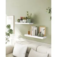 VASAGLE Wandregal Schweberegal, Regalbrett, 40/60/80 cm, 2-tlg., Wandboard für Bilderrahmen, Deko, für Wohnzimmer, Arbeitszimmer, Küche